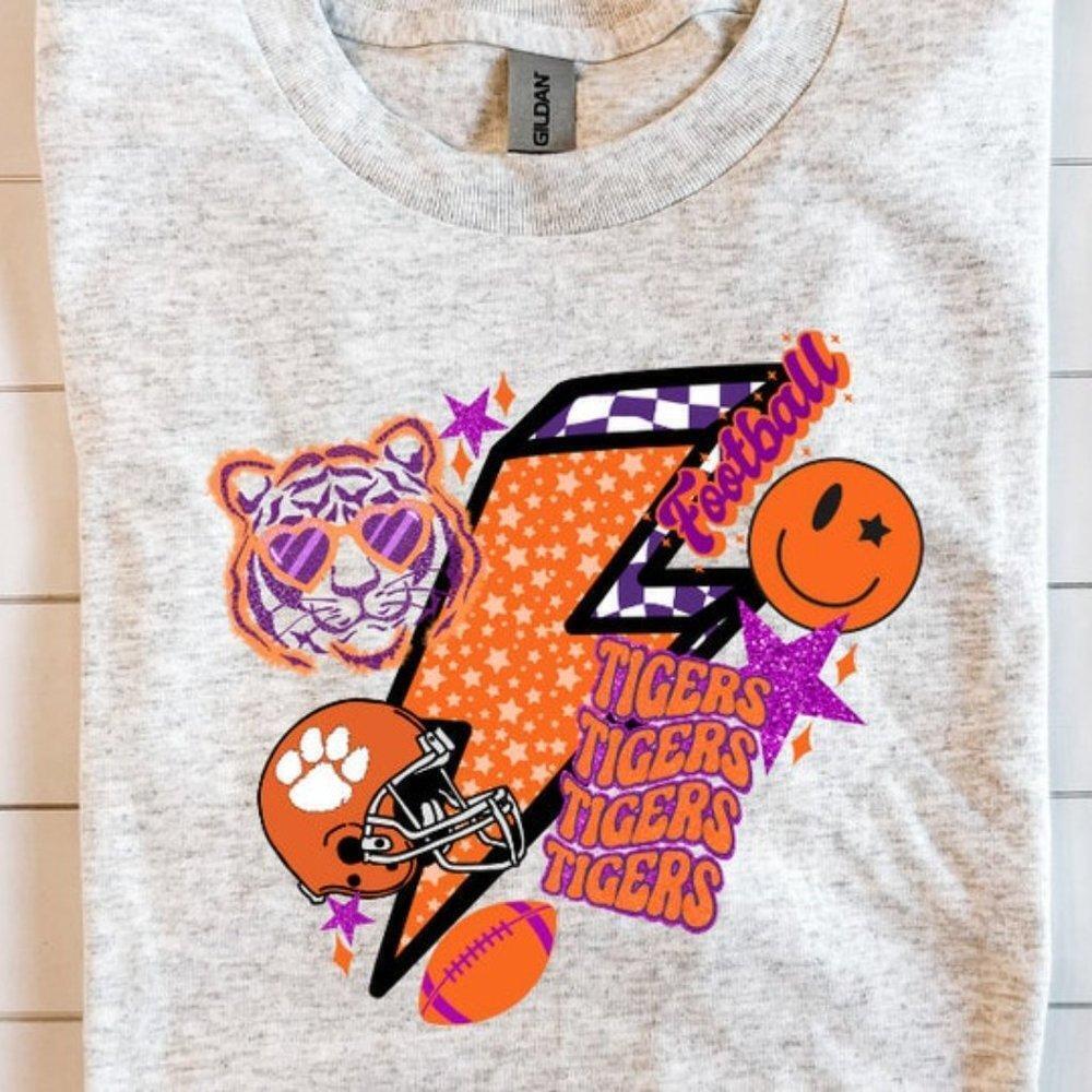 Clemson Tigers University Football Fan Tigers 1889 Smile Lightning Shirt Z01
